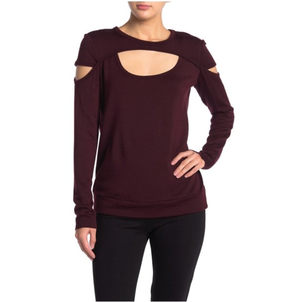 BAILEY 44 Spymaster Cutout Sweatshirt in Port